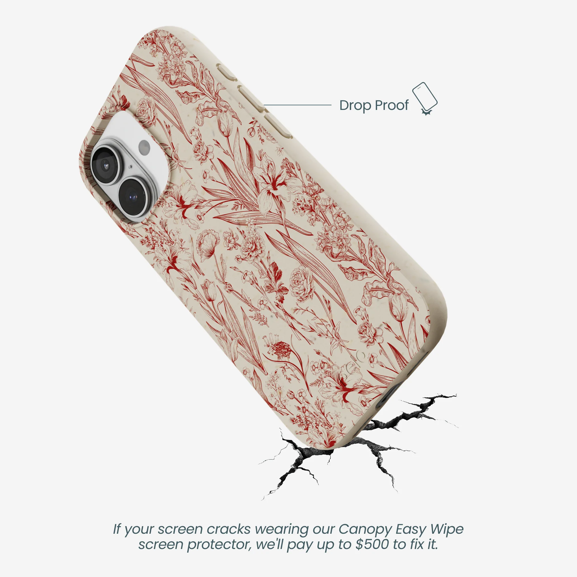 London Fog Crimson Bouquet iPhone 17 Case - Image 5