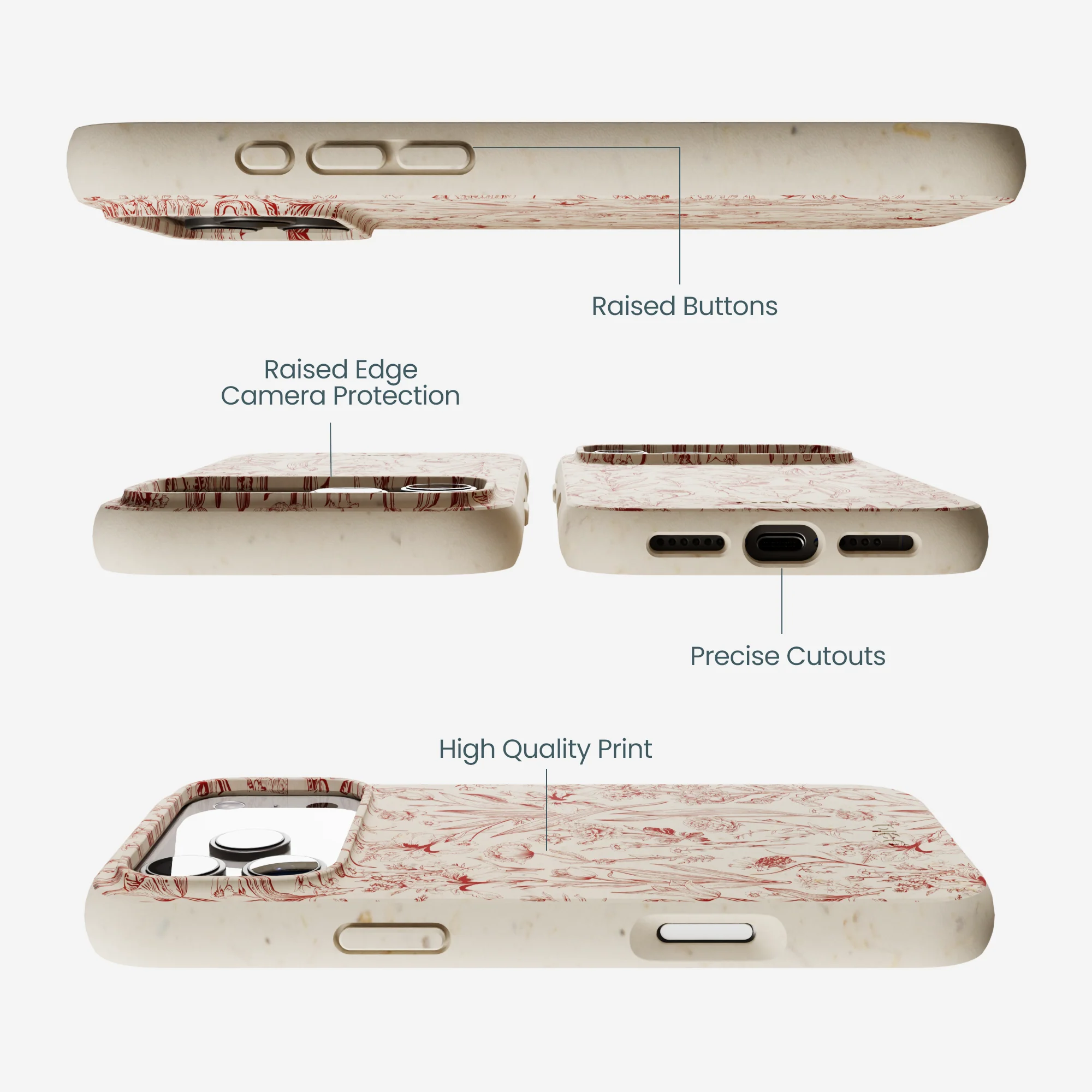 London Fog Crimson Bouquet iPhone 17 Pro Max Case - Image 3