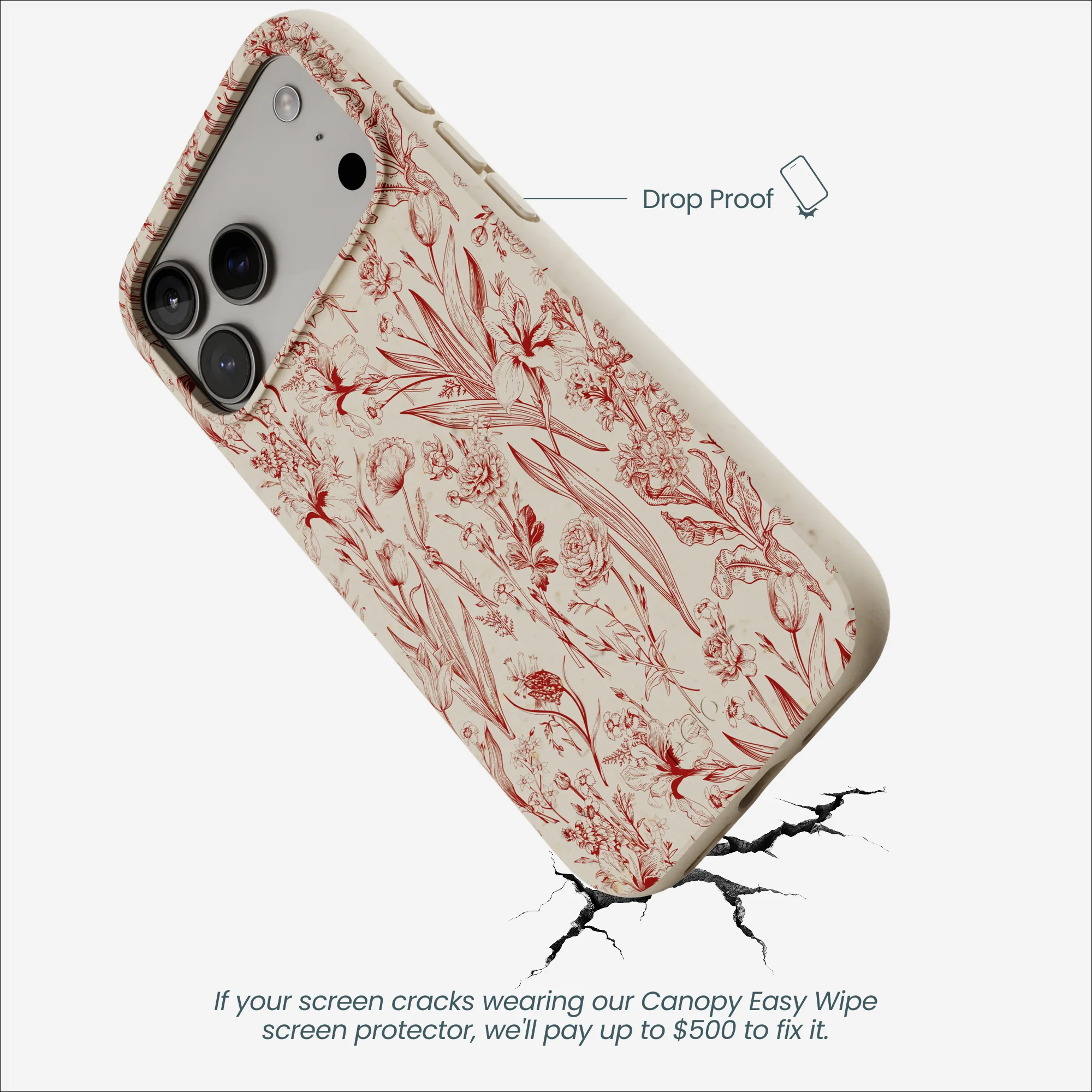 London Fog Crimson Bouquet iPhone 17 Pro Max Case - Image 5