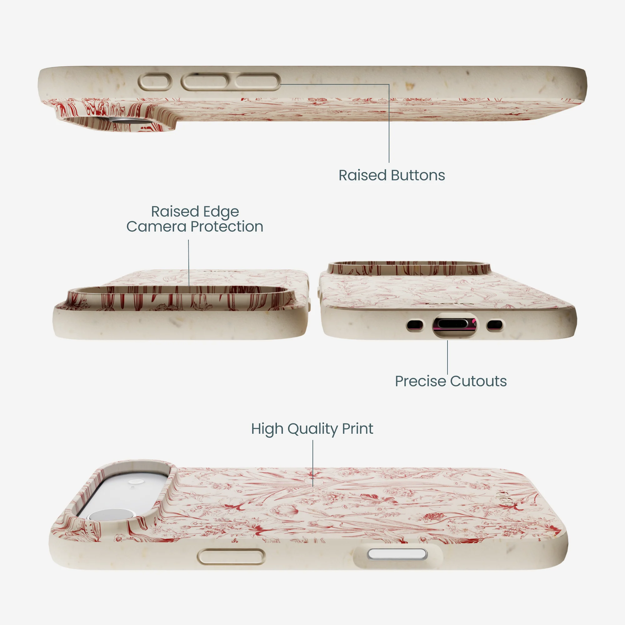 London Fog Crimson Bouquet iPhone Air Case - Image 3