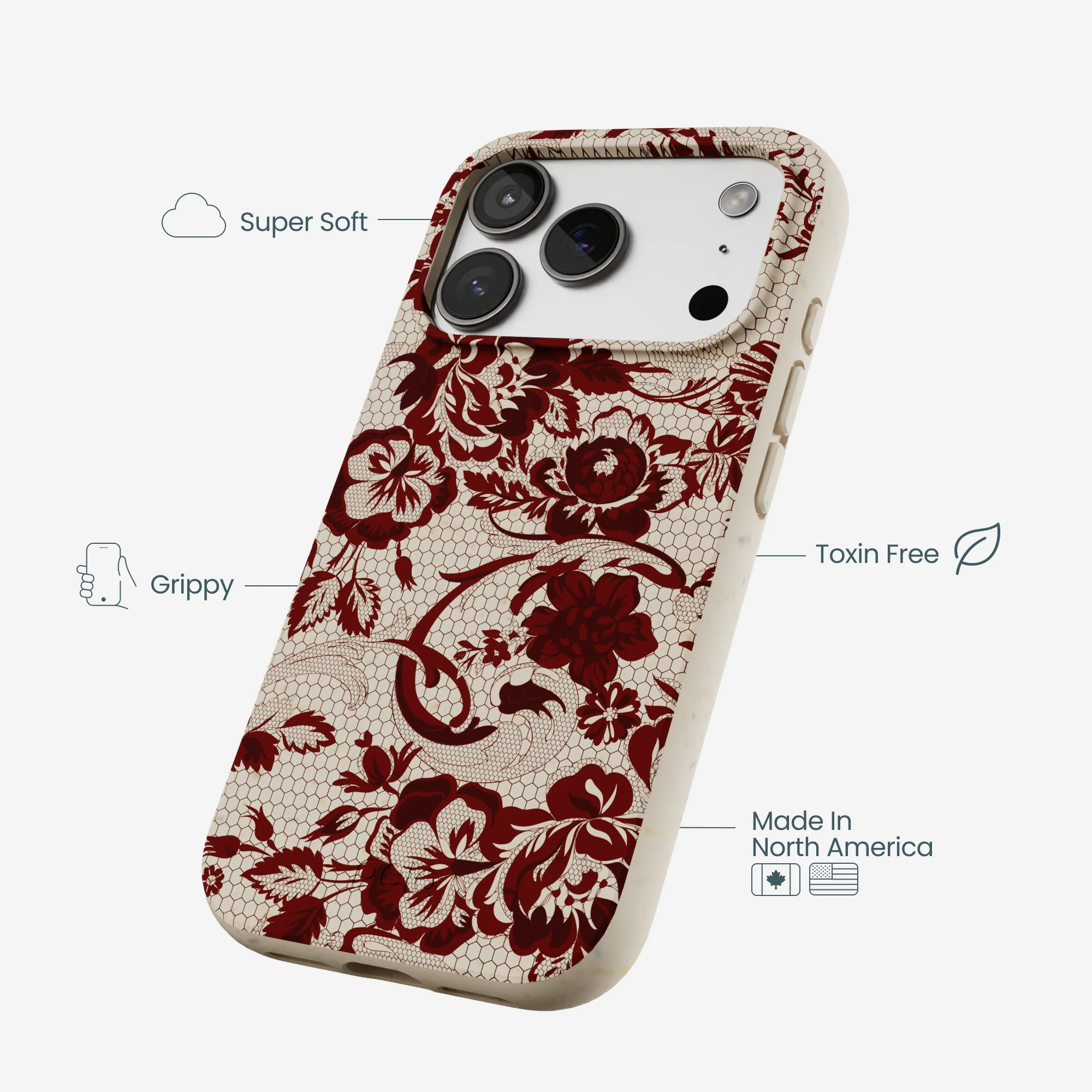 London Fog Crimson Veil iPhone 17 Pro Case - Image 4
