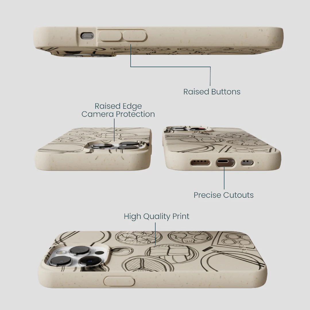 London Fog Dimsum Doodles iPhone 13 Pro Max Case - Image 3