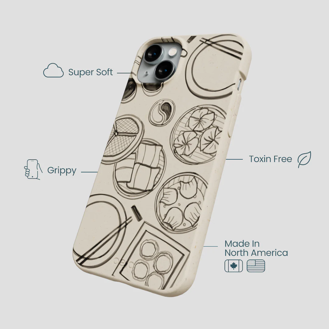 London Fog Dimsum Doodles iPhone 14 Plus Case - Image 4