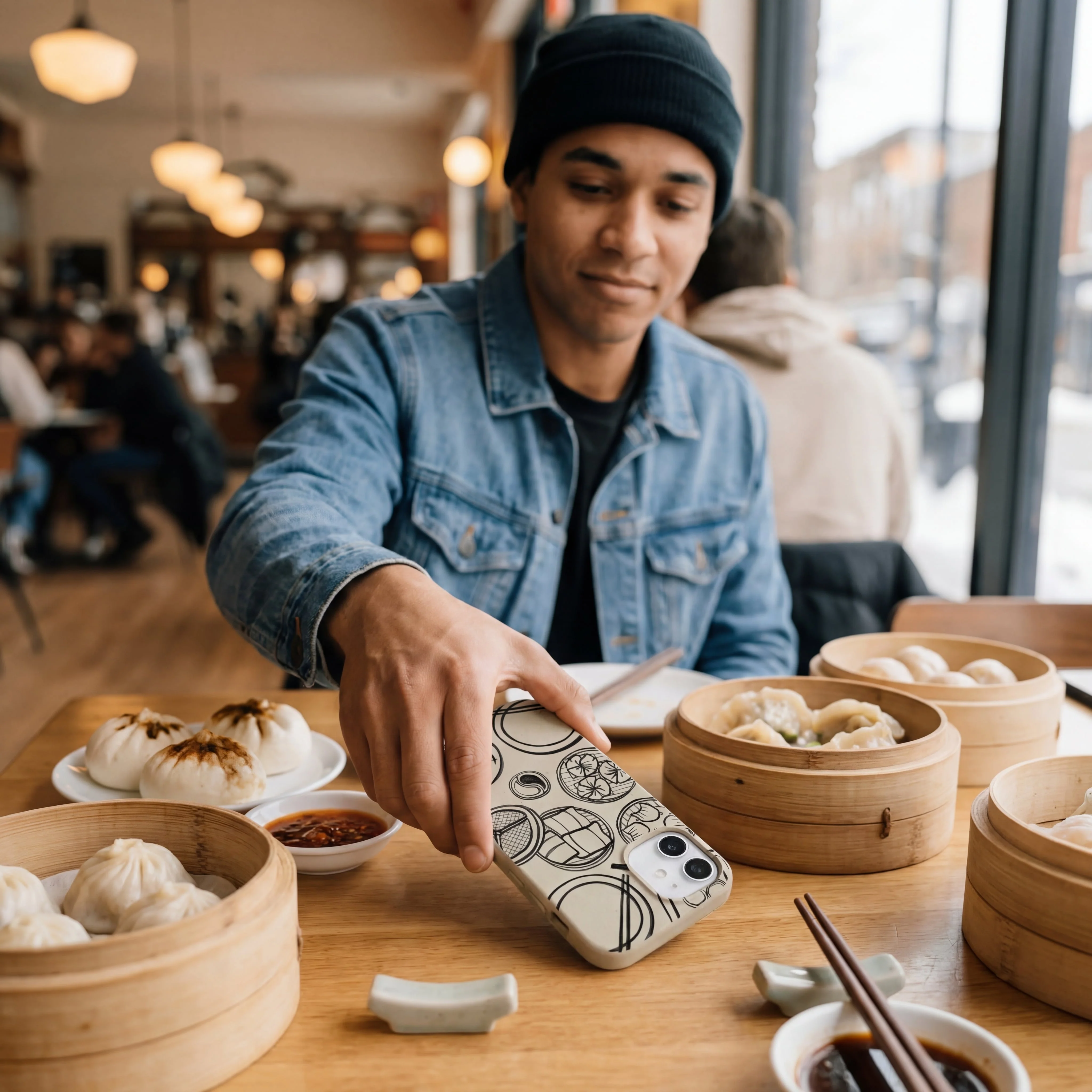 London Fog Dimsum Doodles iPhone 14 Pro Case - Image 2