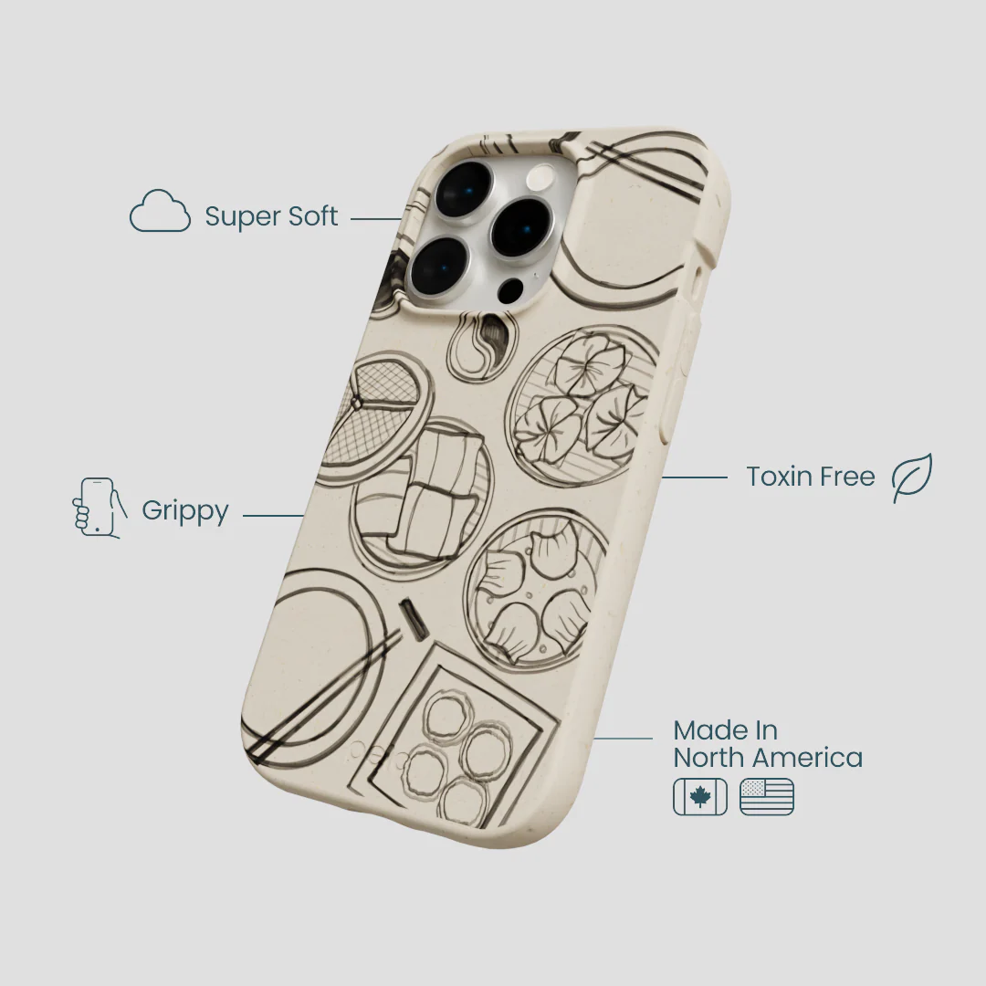 London Fog Dimsum Doodles iPhone 14 Pro Case - Image 4