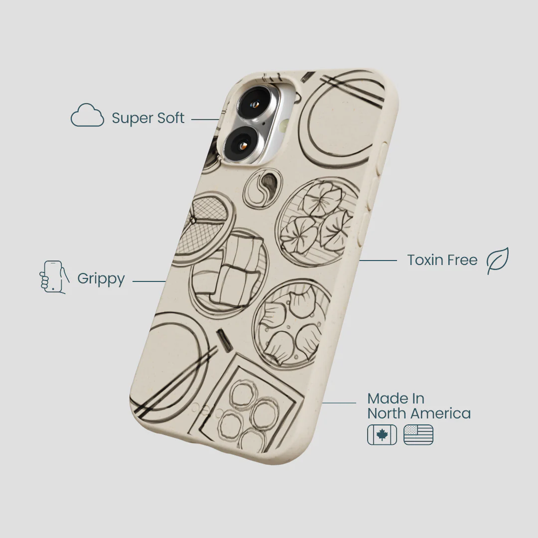 London Fog Dimsum Doodles iPhone 16 Case - Image 4