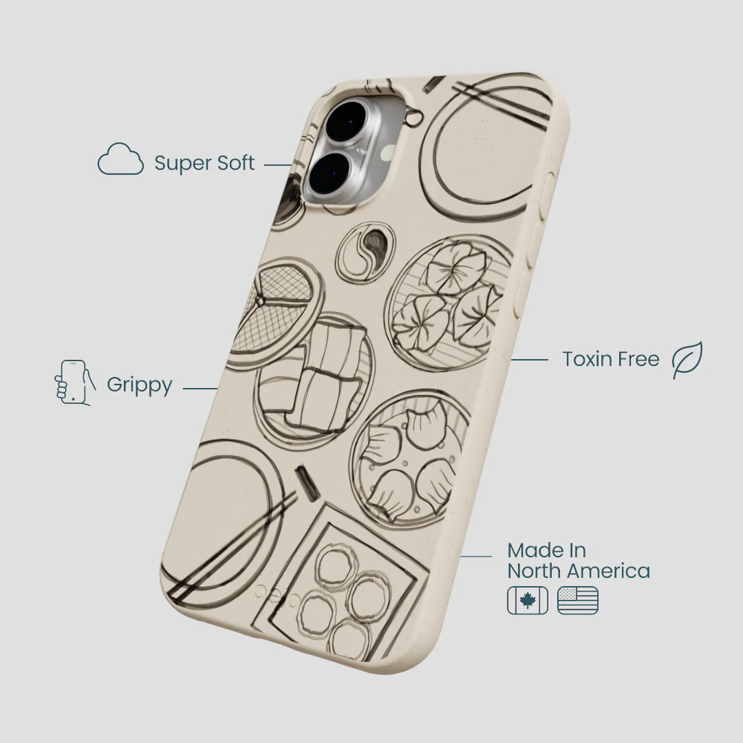 London Fog Dimsum Doodles iPhone 16 Plus Case - Image 4
