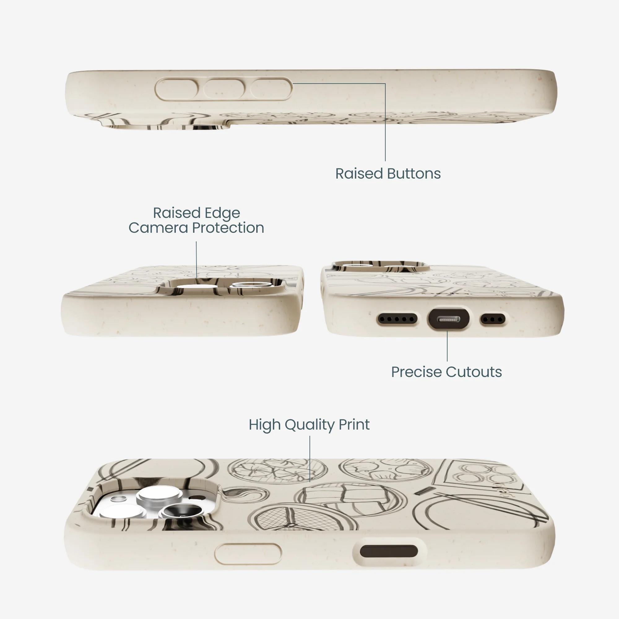 London Fog Dimsum Doodles iPhone 16 Pro Max Case - Image 3