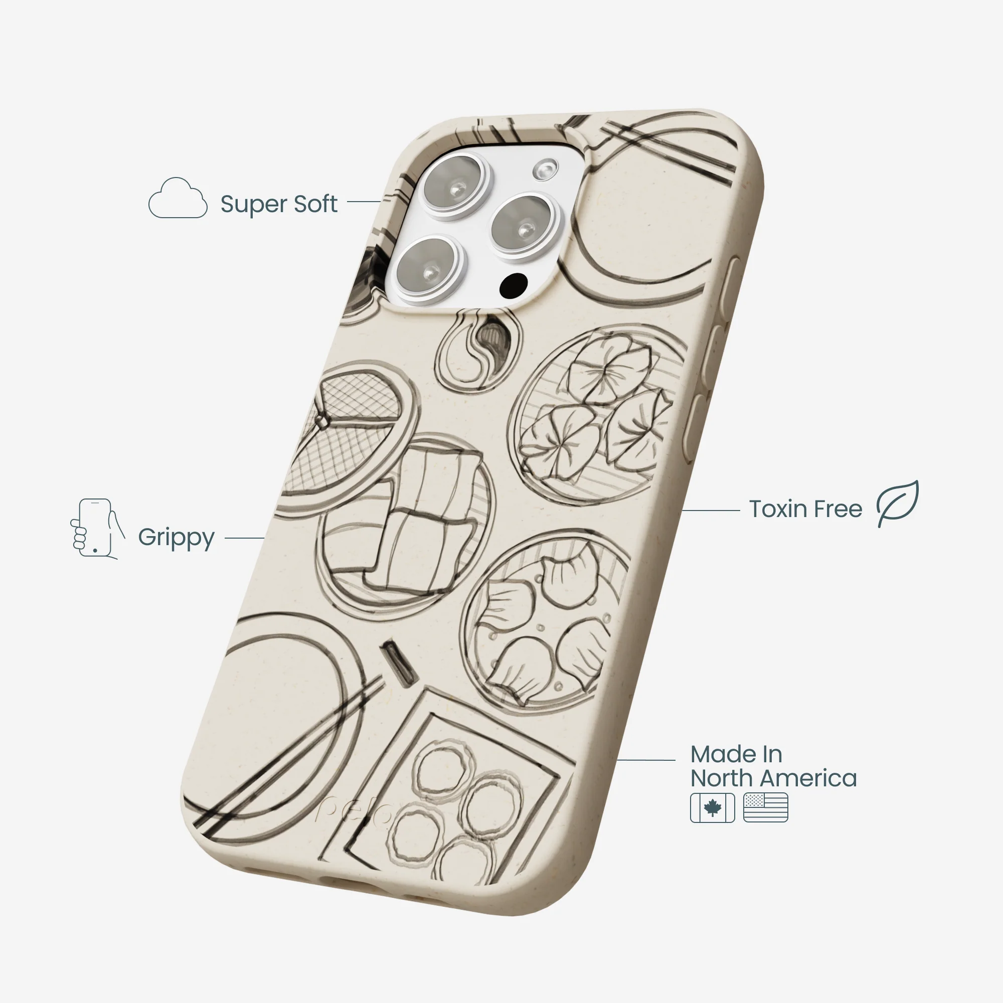 London Fog Dimsum Doodles iPhone 16 Pro Max Case - Image 4