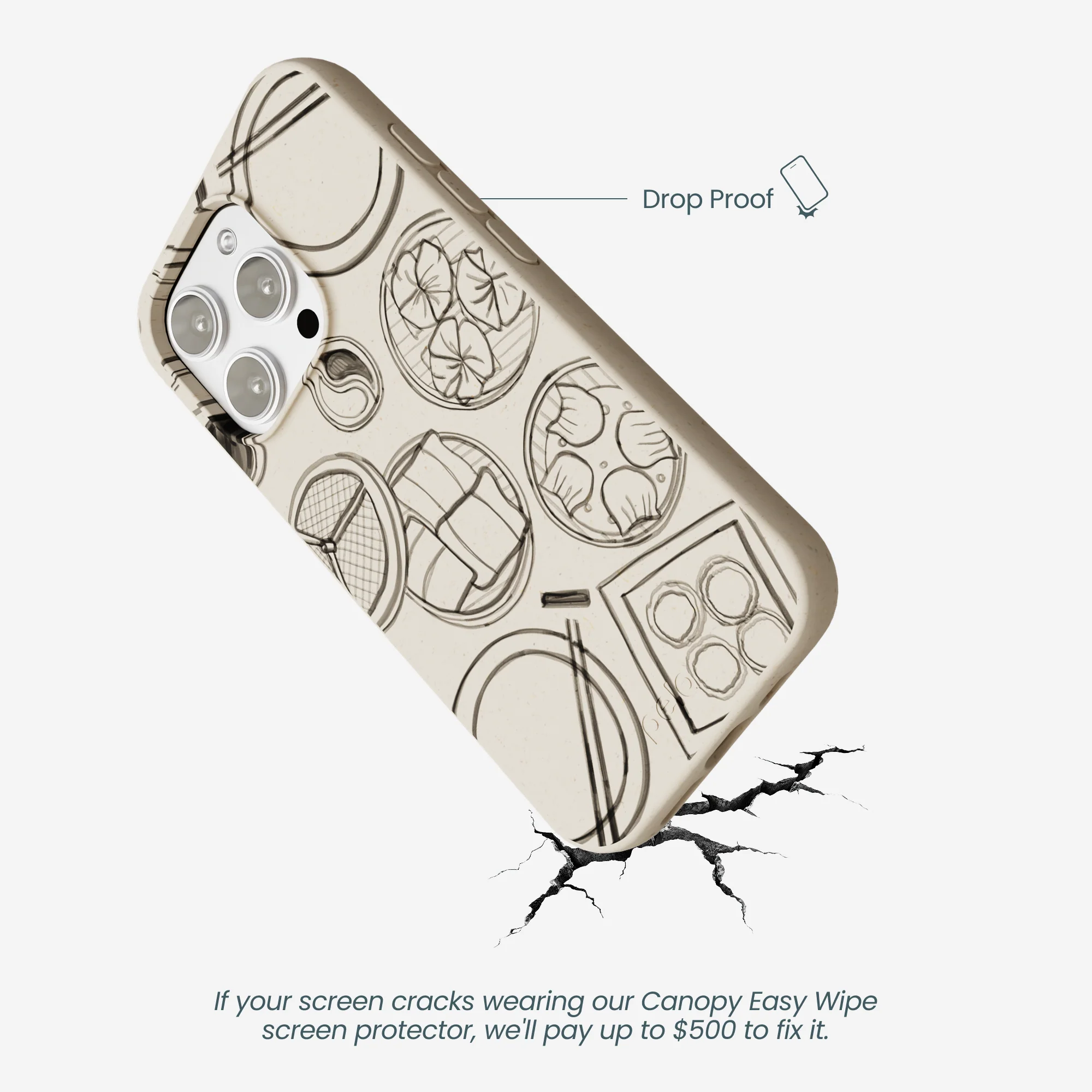 London Fog Dimsum Doodles iPhone 16 Pro Max Case - Image 5
