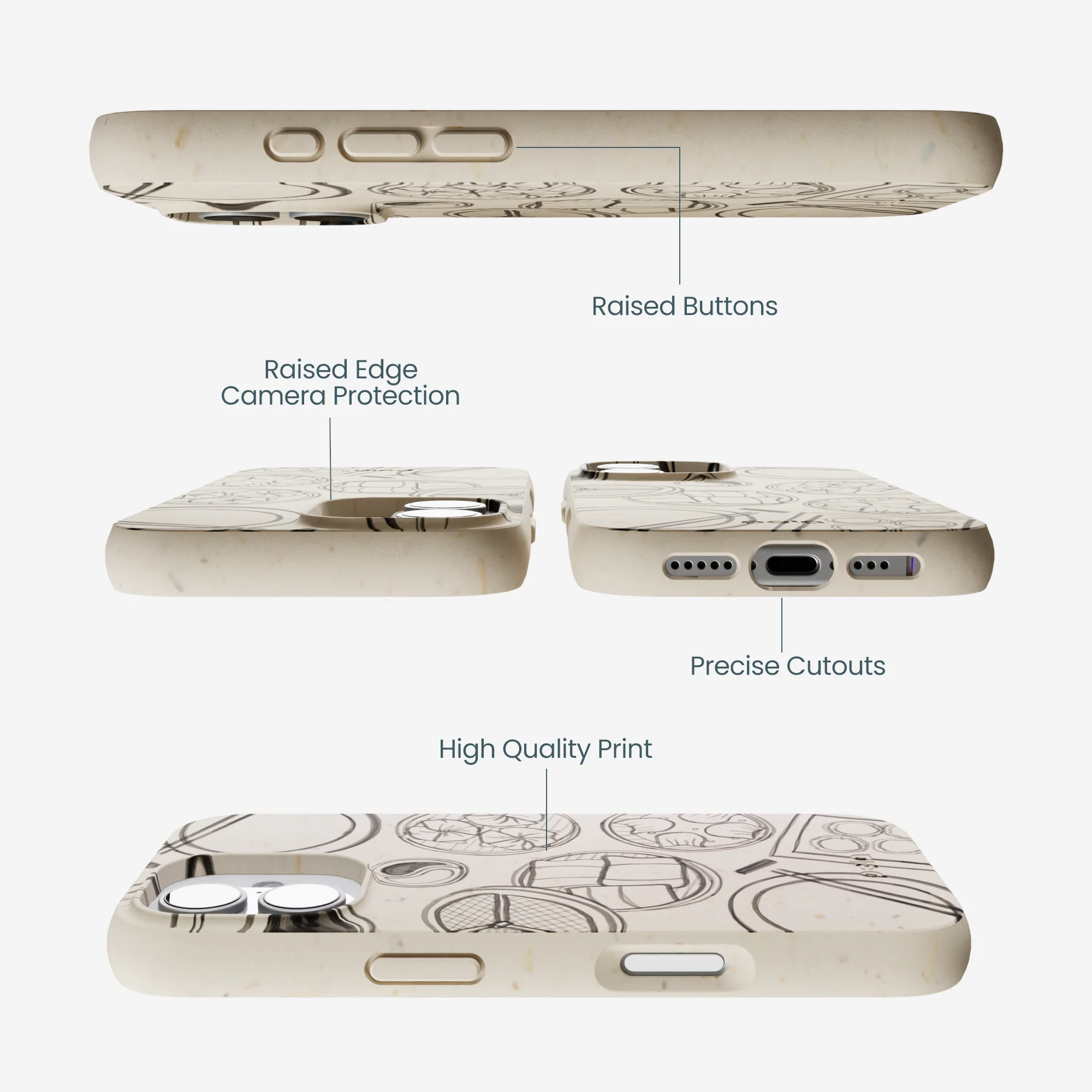 London Fog Dimsum Doodles iPhone 17 Case - Image 3