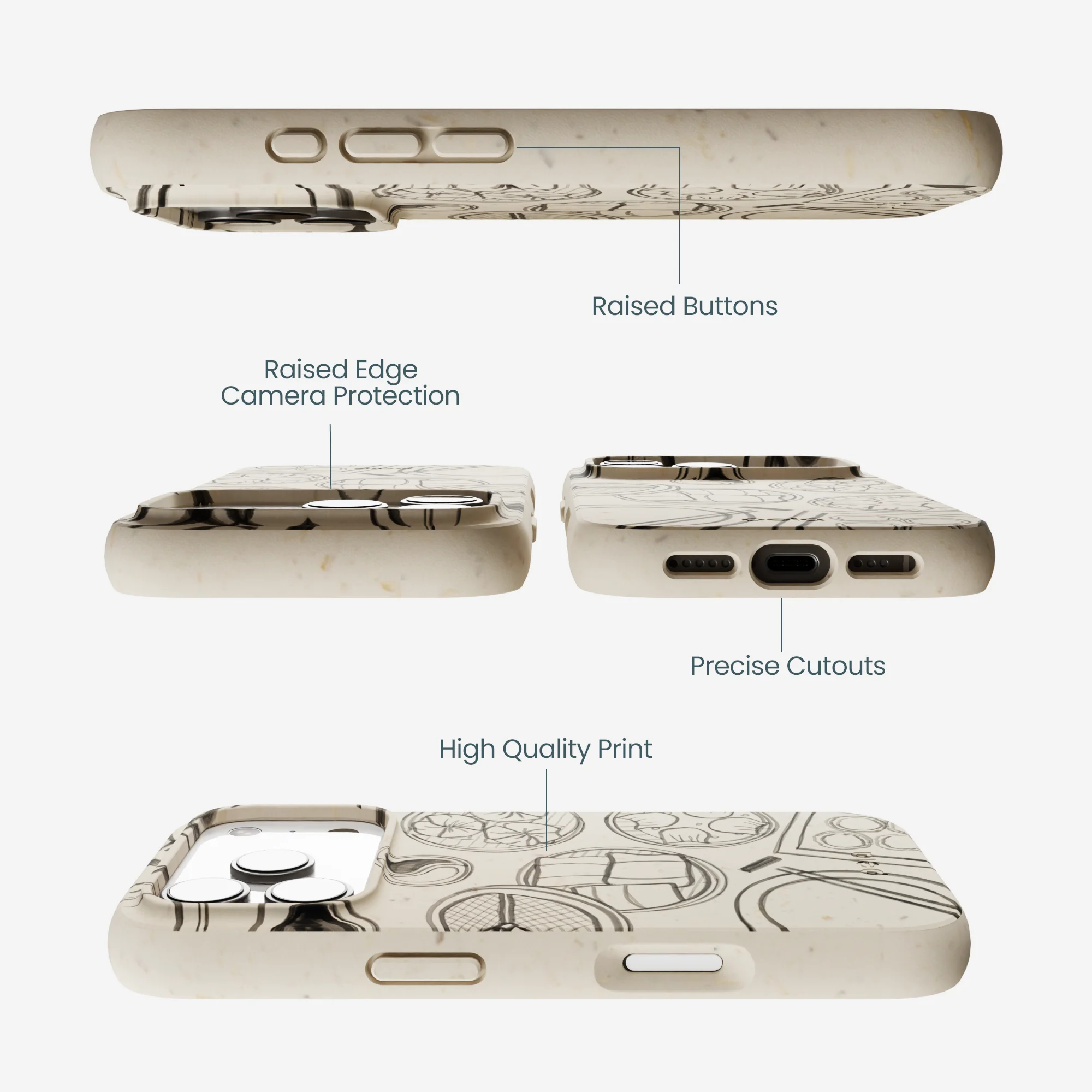 London Fog Dimsum Doodles iPhone 17 Pro Case - Image 3