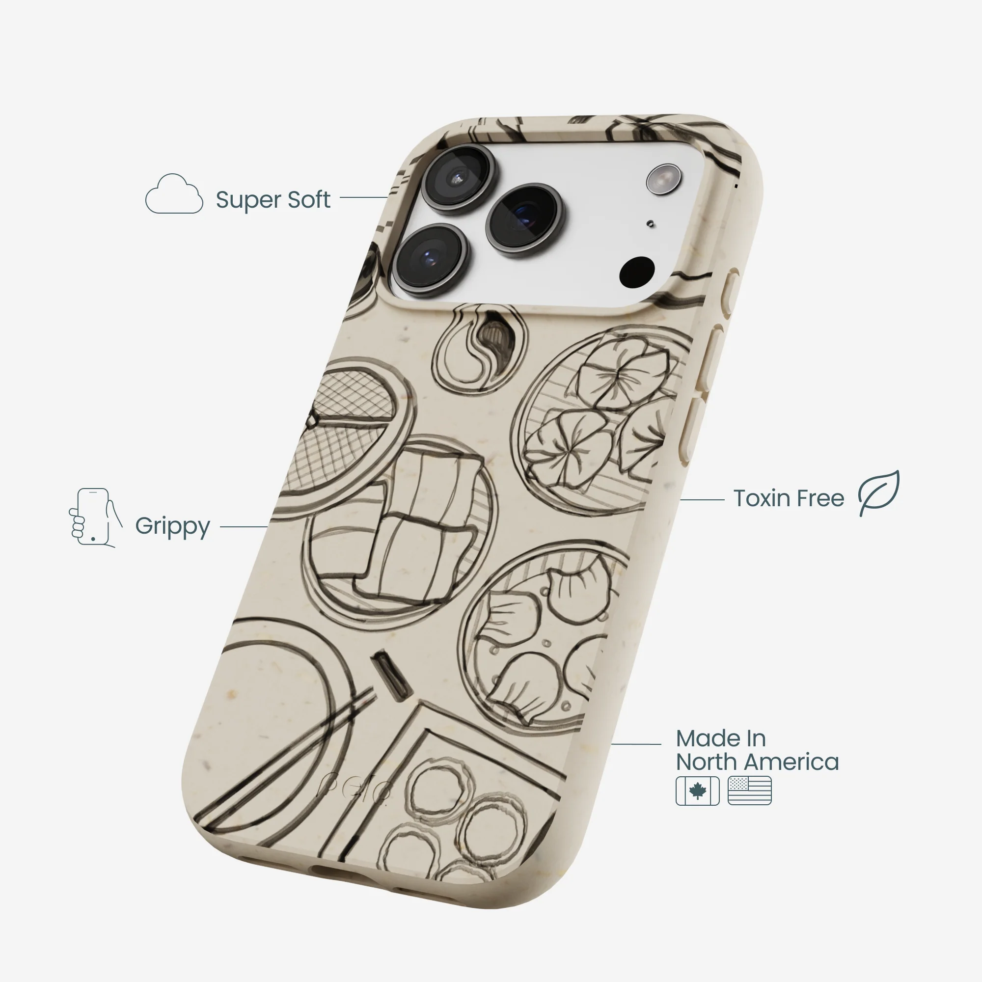 London Fog Dimsum Doodles iPhone 17 Pro Case - Image 4