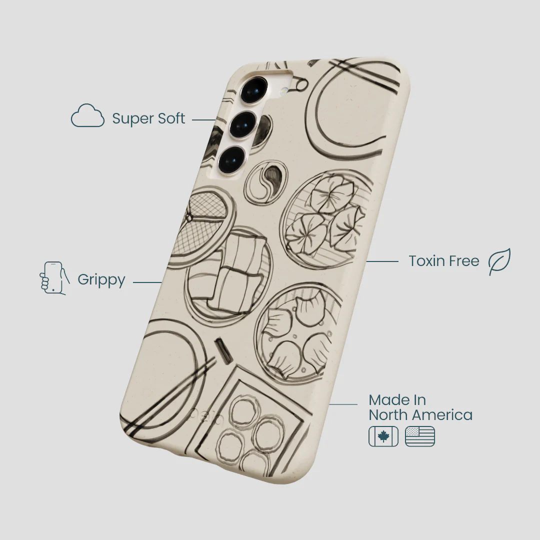 London Fog Dimsum Doodles Samsung Galaxy S24+(Plus) Case - Image 4