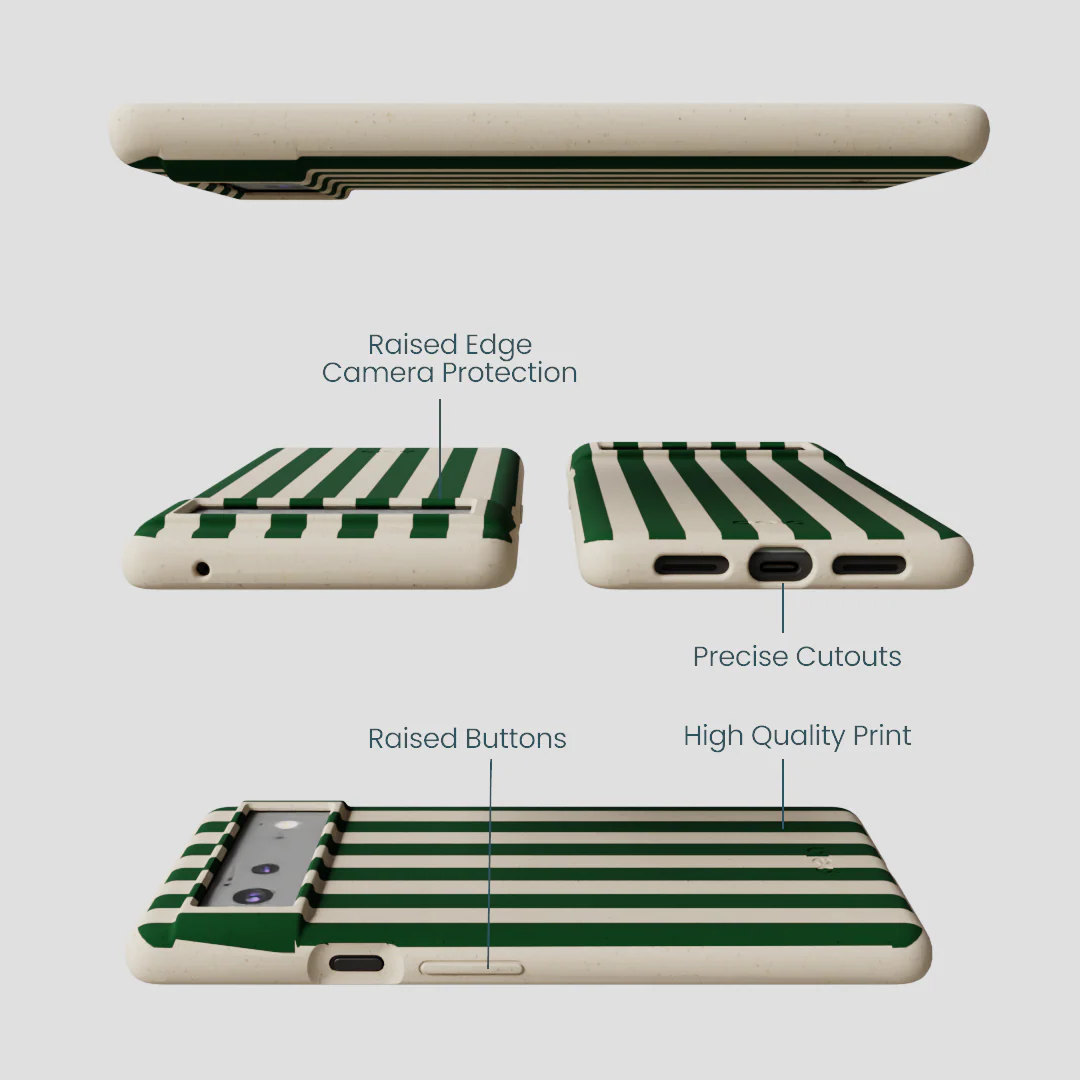 London Fog Evergreen Stripes Google Pixel 6a Case - Image 2
