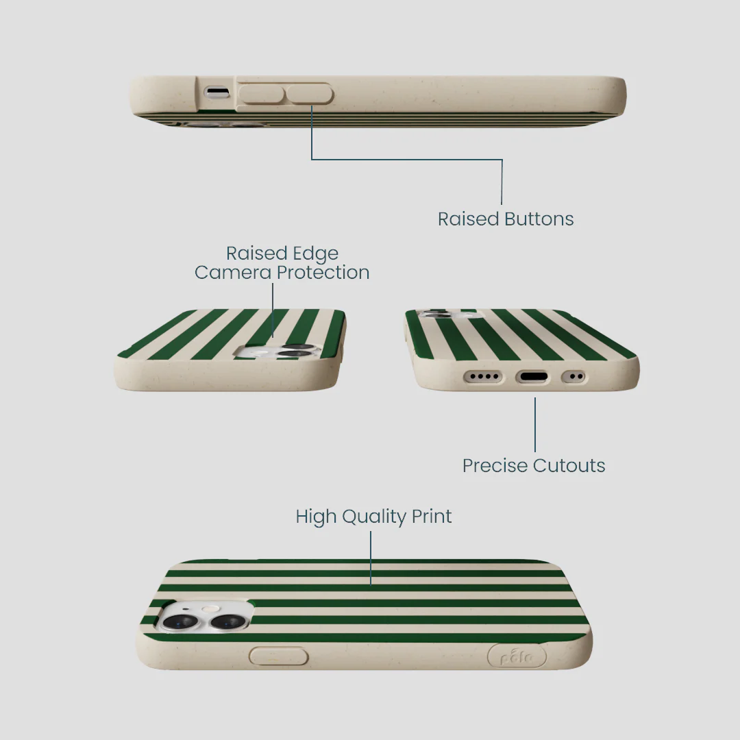 London Fog Evergreen Stripes iPhone 12 Mini Case - Image 3