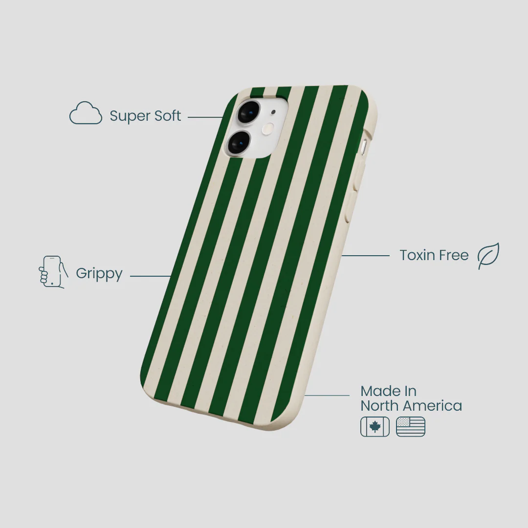 London Fog Evergreen Stripes iPhone 12 Mini Case - Image 4