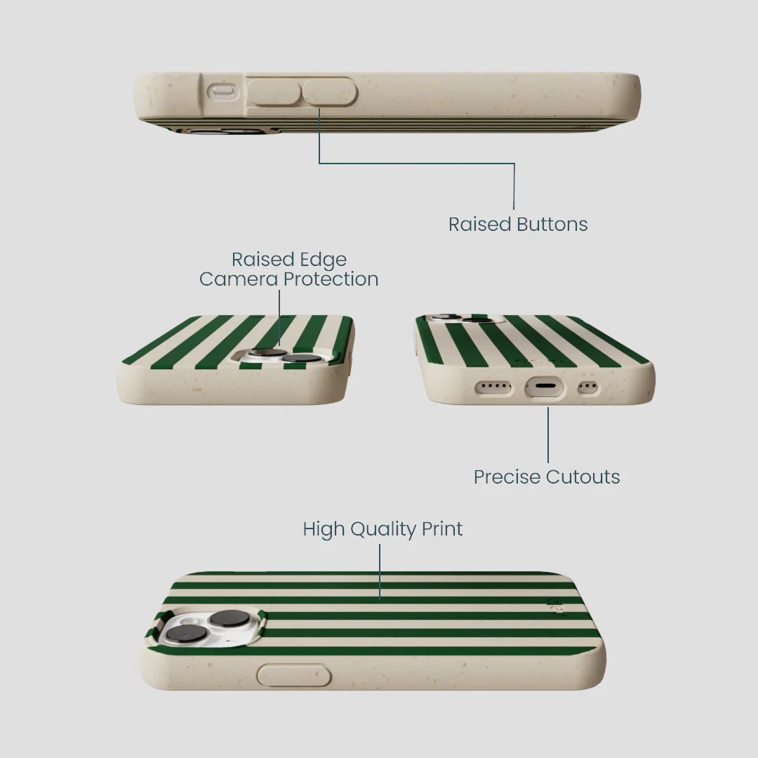 London Fog Evergreen Stripes iPhone 13 Mini Case - Image 3