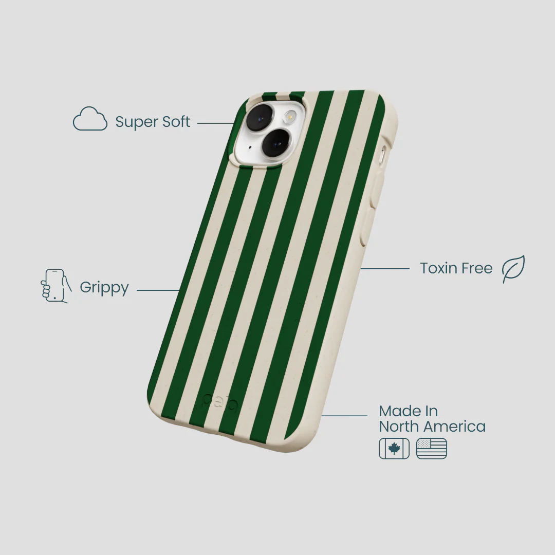 London Fog Evergreen Stripes iPhone 13 Mini Case - Image 4
