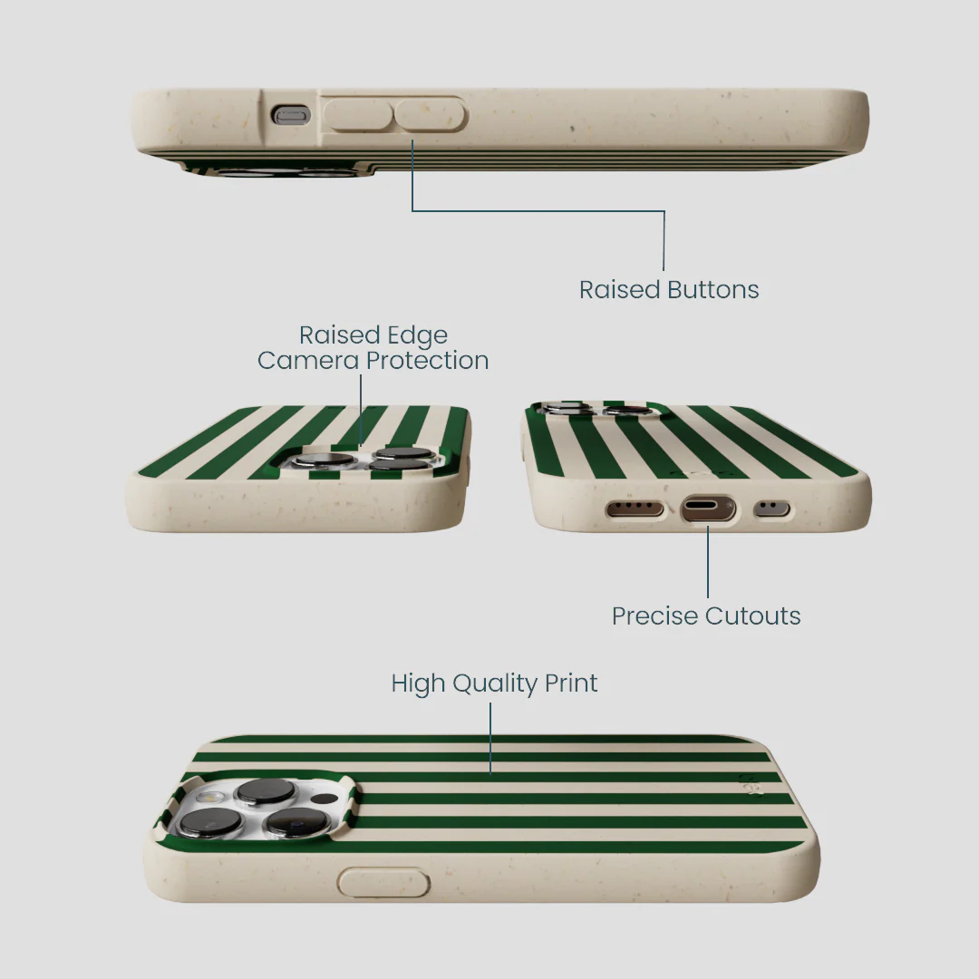 London Fog Evergreen Stripes iPhone 13 Pro Case - Image 3