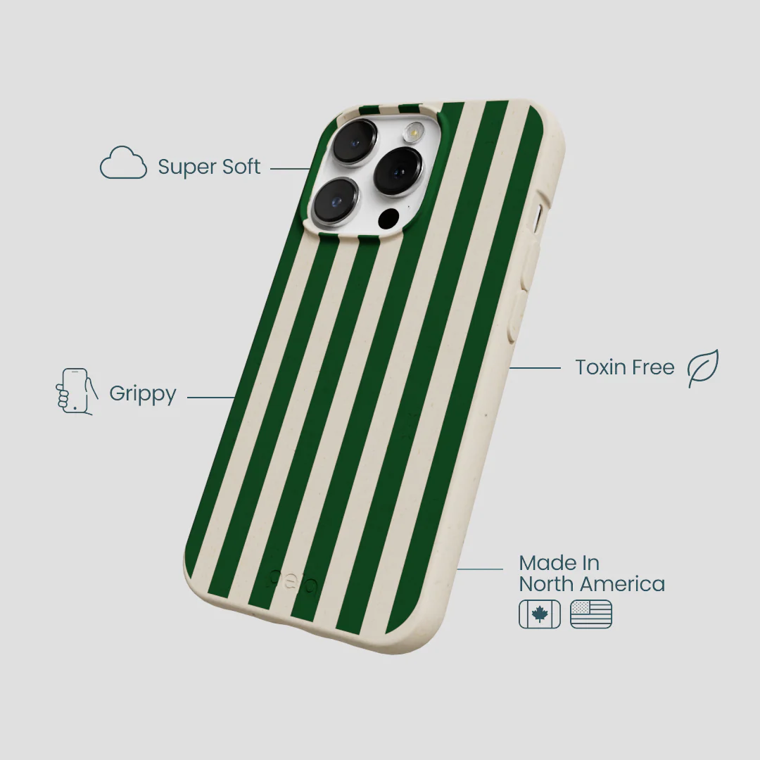London Fog Evergreen Stripes iPhone 13 Pro Case - Image 4