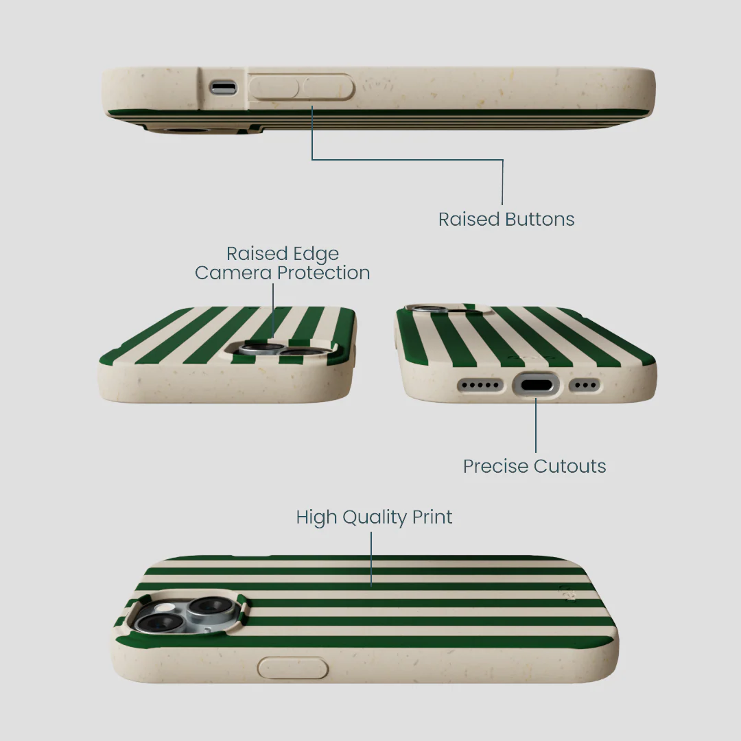 London Fog Evergreen Stripes iPhone 14 Case - Image 3