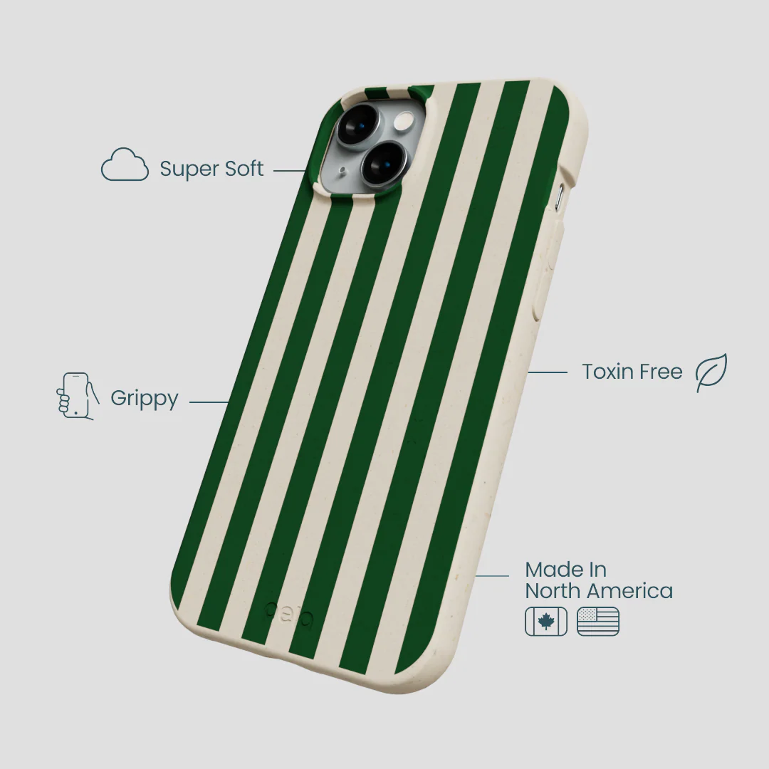 London Fog Evergreen Stripes iPhone 14 Plus Case - Image 4
