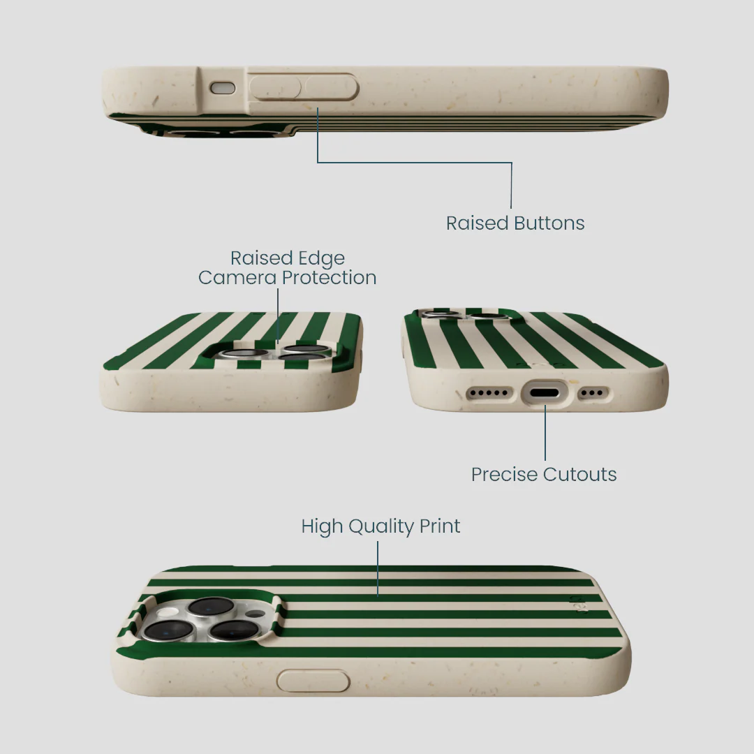 London Fog Evergreen Stripes iPhone 14 Pro Case - Image 3