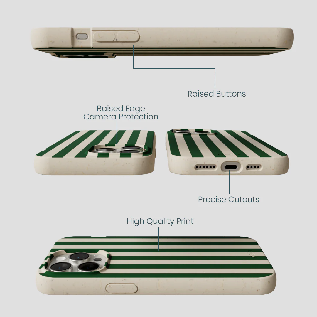 London Fog Evergreen Stripes iPhone 14 Pro Max Case - Image 3