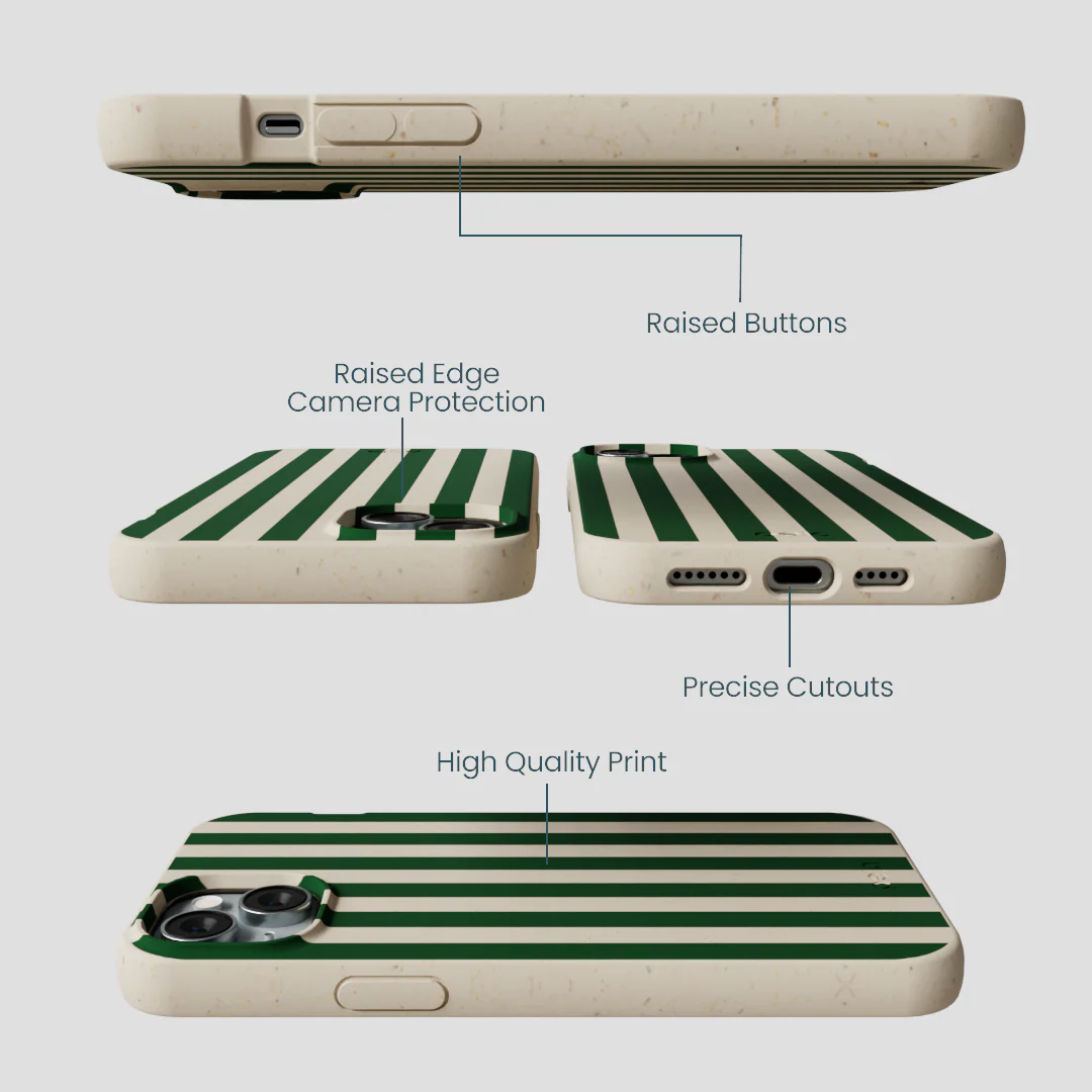 London Fog Evergreen Stripes iPhone 15 Plus Case - Image 3