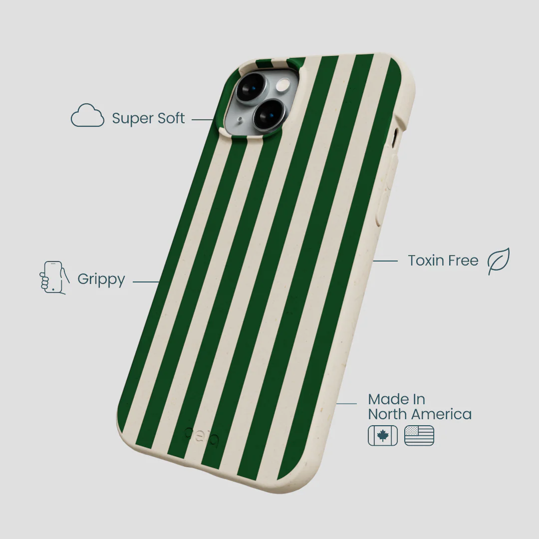 London Fog Evergreen Stripes iPhone 15 Plus Case - Image 4