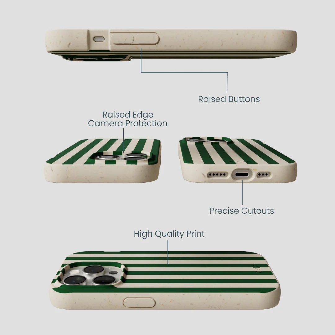 London Fog Evergreen Stripes iPhone 15 Pro Case - Image 3
