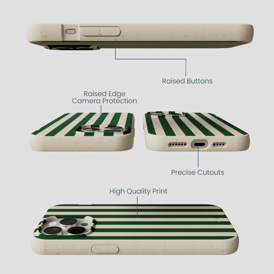 London Fog Evergreen Stripes iPhone 15 Pro Max Case - Image 3