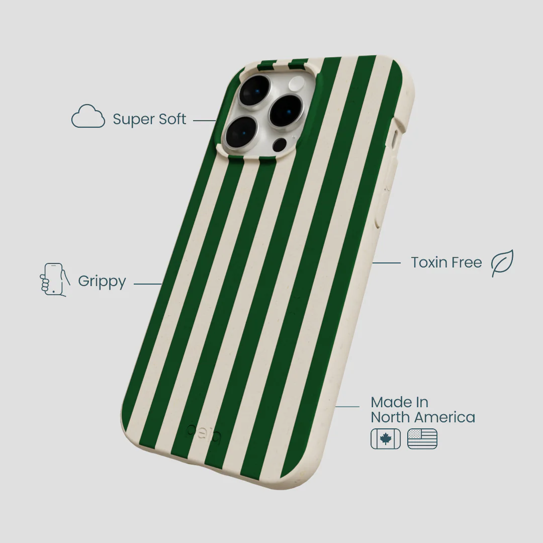 London Fog Evergreen Stripes iPhone 15 Pro Max Case - Image 4