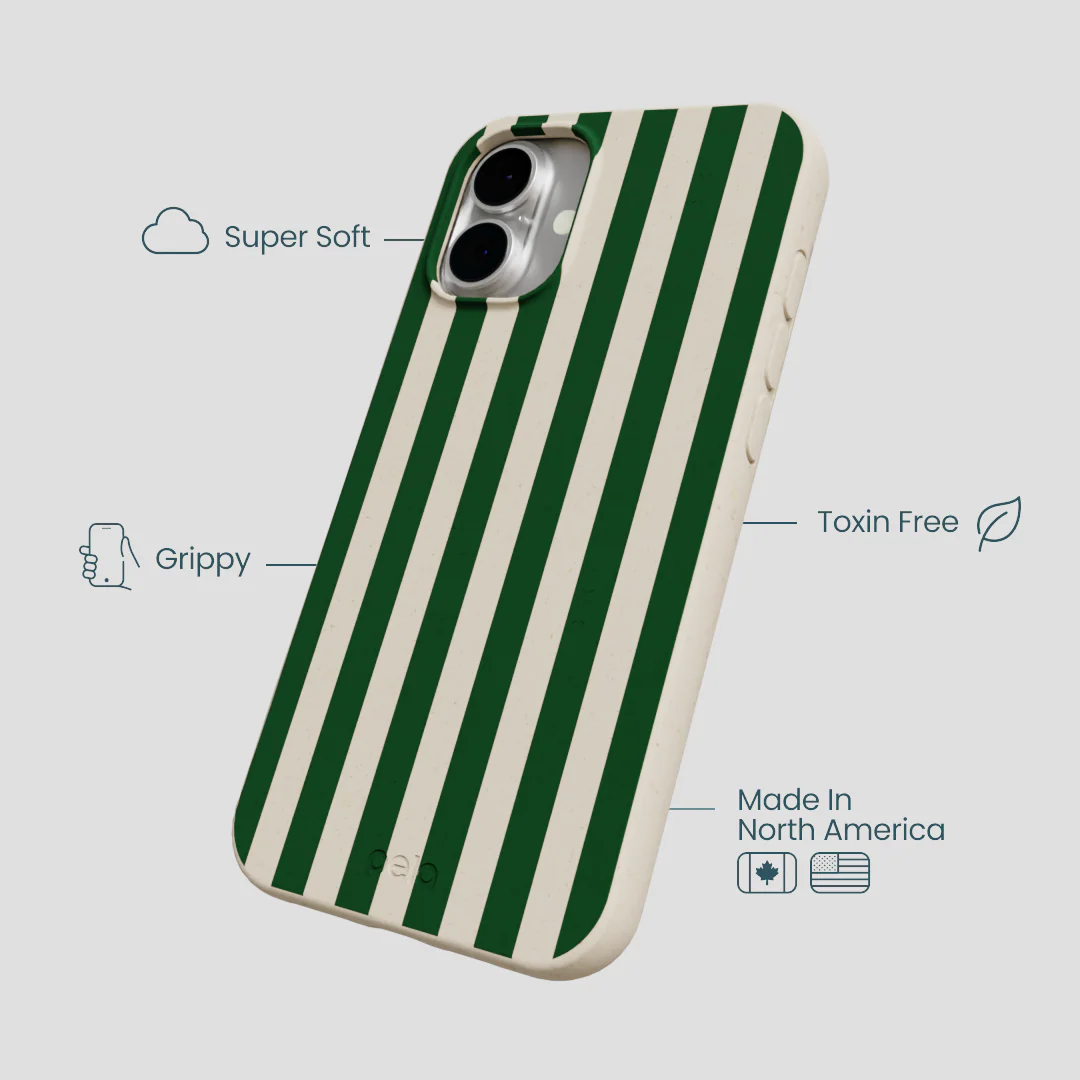 London Fog Evergreen Stripes iPhone 16 Plus Case - Image 4