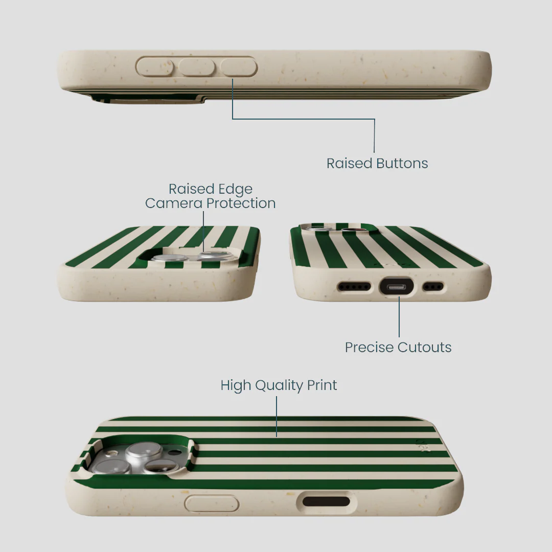 London Fog Evergreen Stripes iPhone 16 Pro Case - Image 3