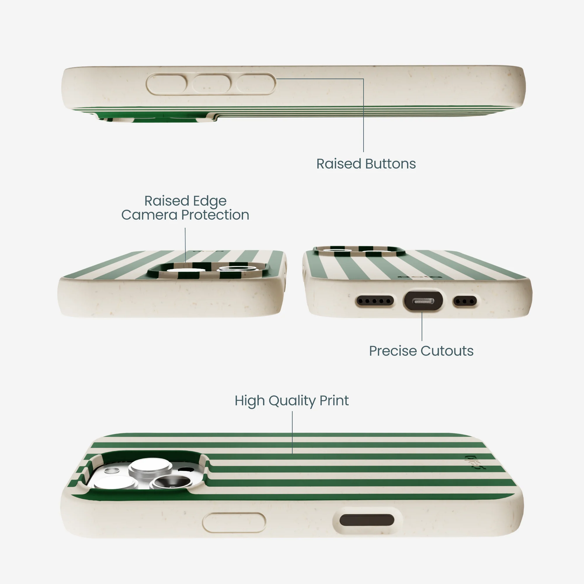 London Fog Evergreen Stripes iPhone 16 Pro Max Case - Image 3