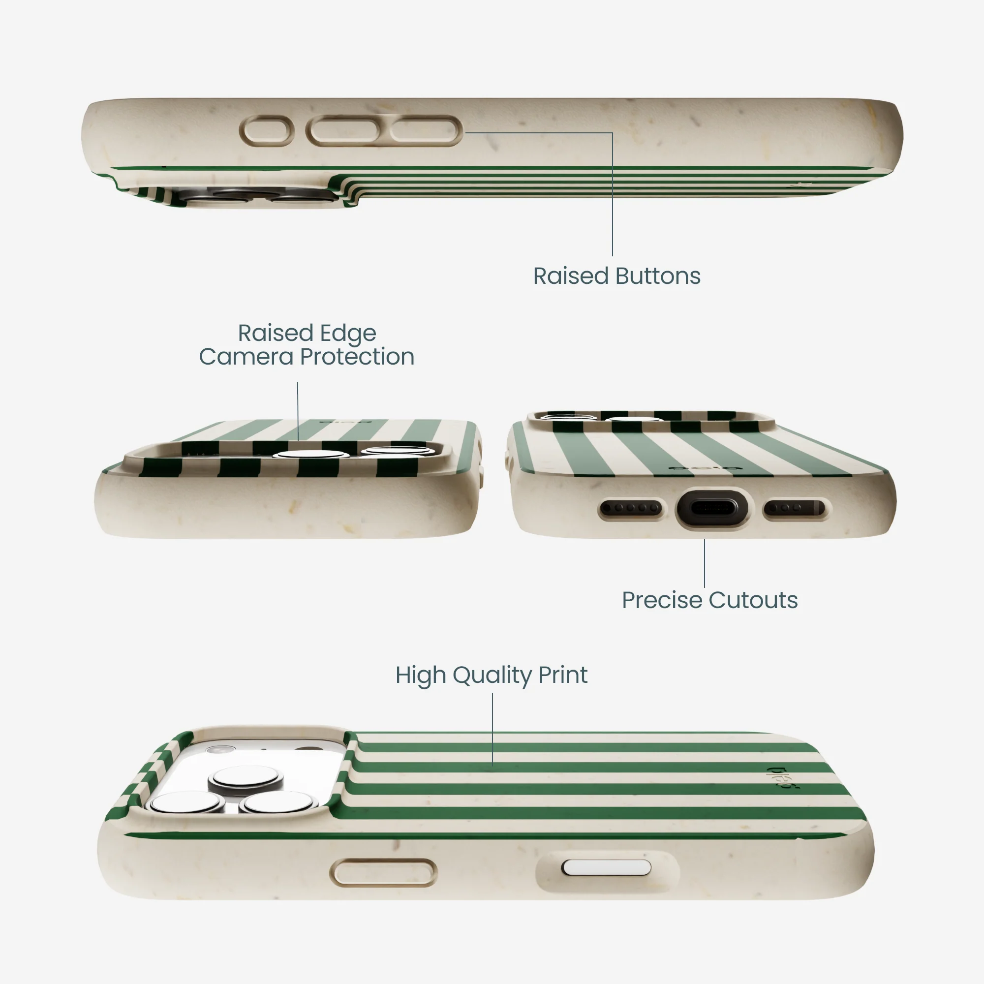 London Fog Evergreen Stripes iPhone 17 Pro Case - Image 3