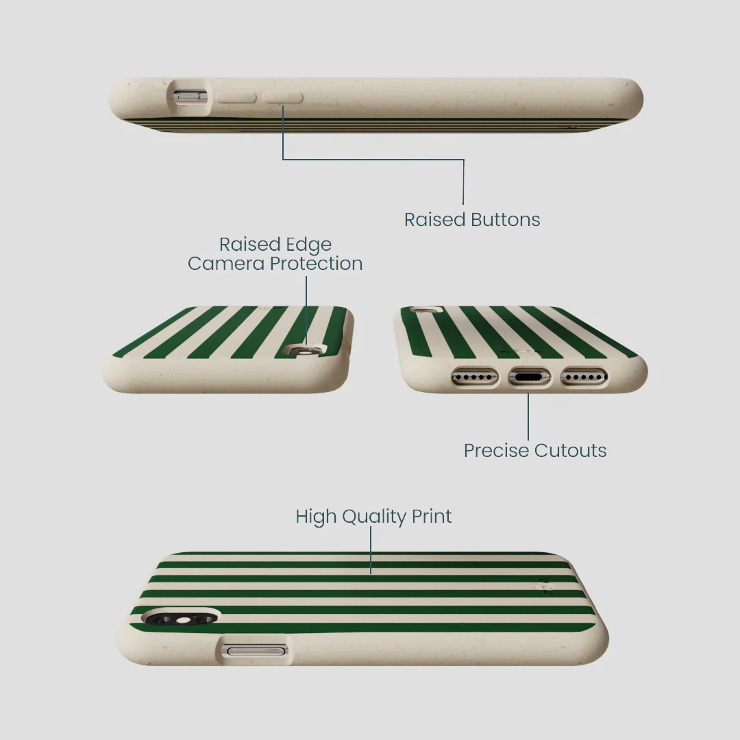 London Fog Evergreen Stripes iPhone XR Case - Image 3