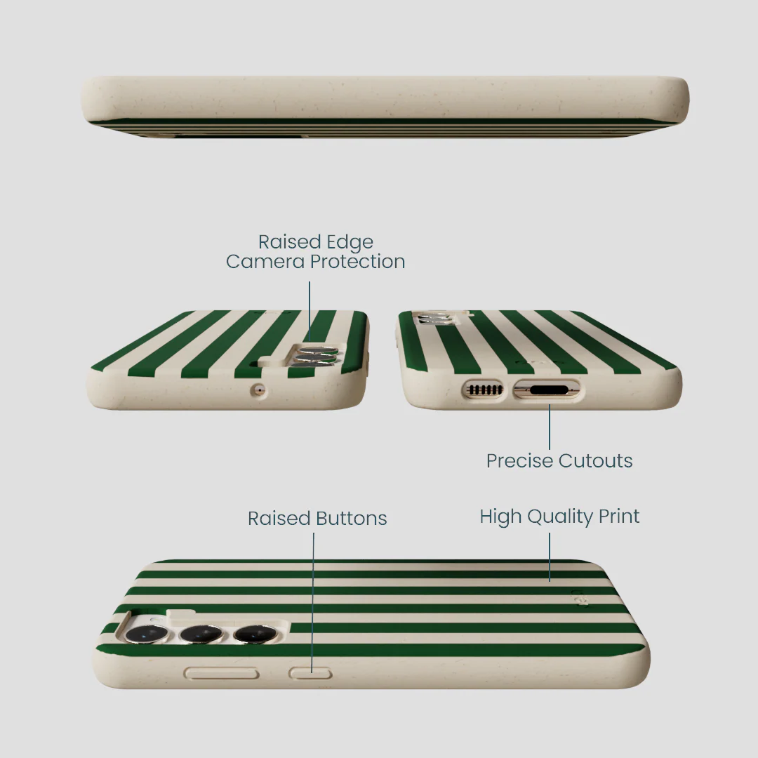 London Fog Evergreen Stripes Samsung Galaxy S24+(Plus) Case - Image 2