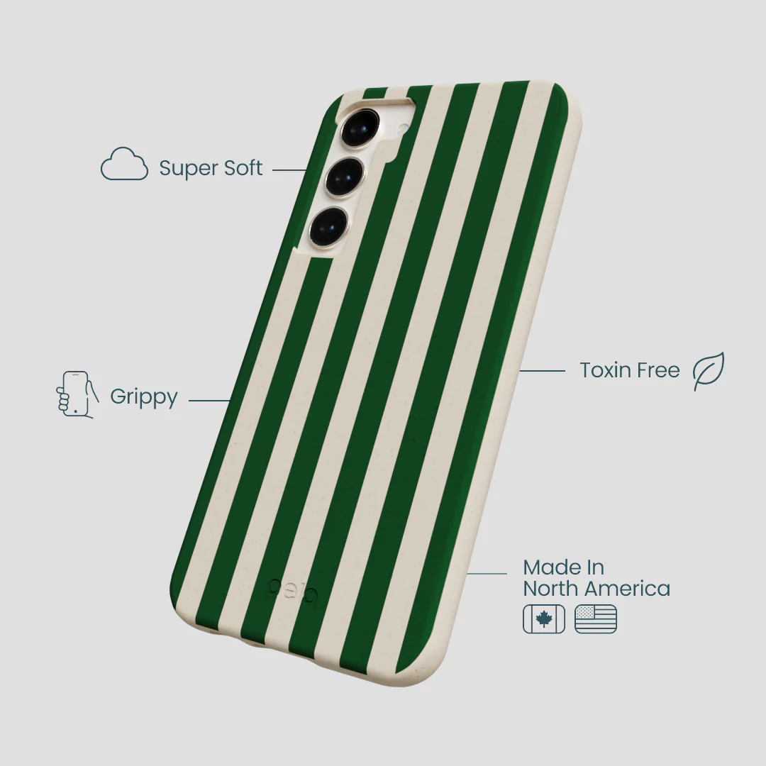 London Fog Evergreen Stripes Samsung Galaxy S24+(Plus) Case - Image 3