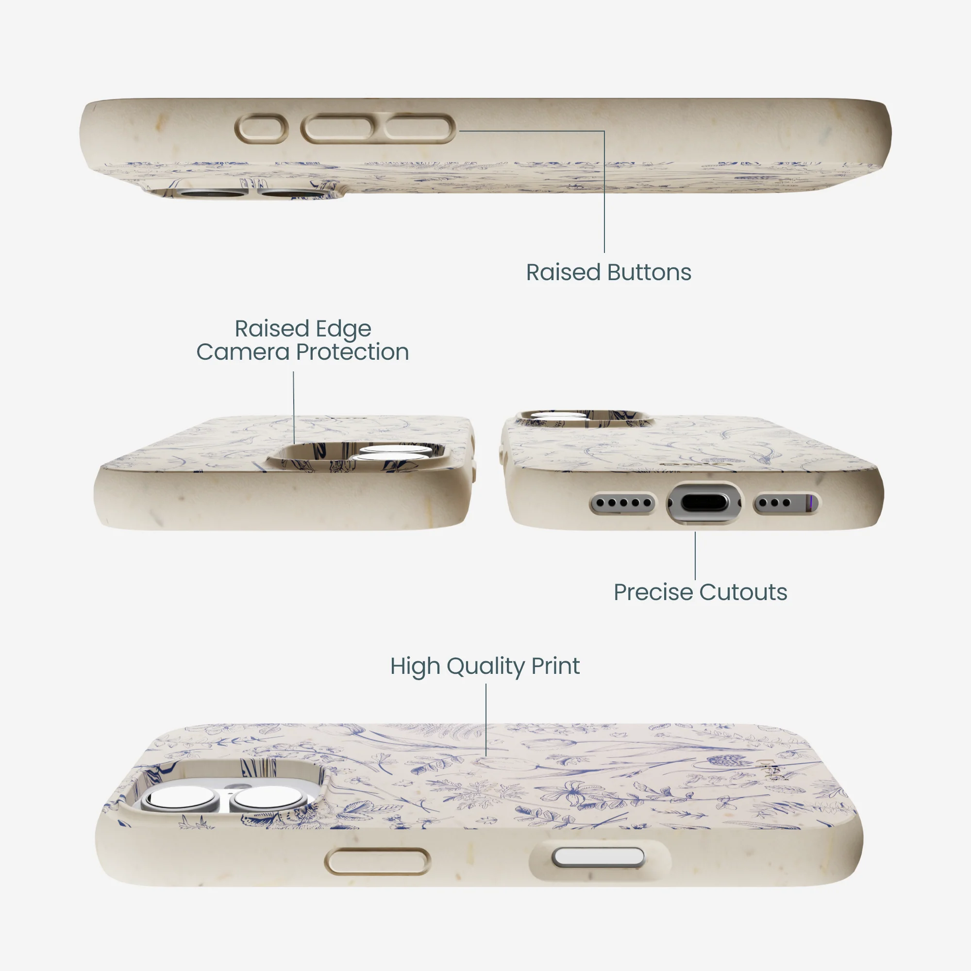 London Fog Indigo Bouquet iPhone 17 Case - Image 3
