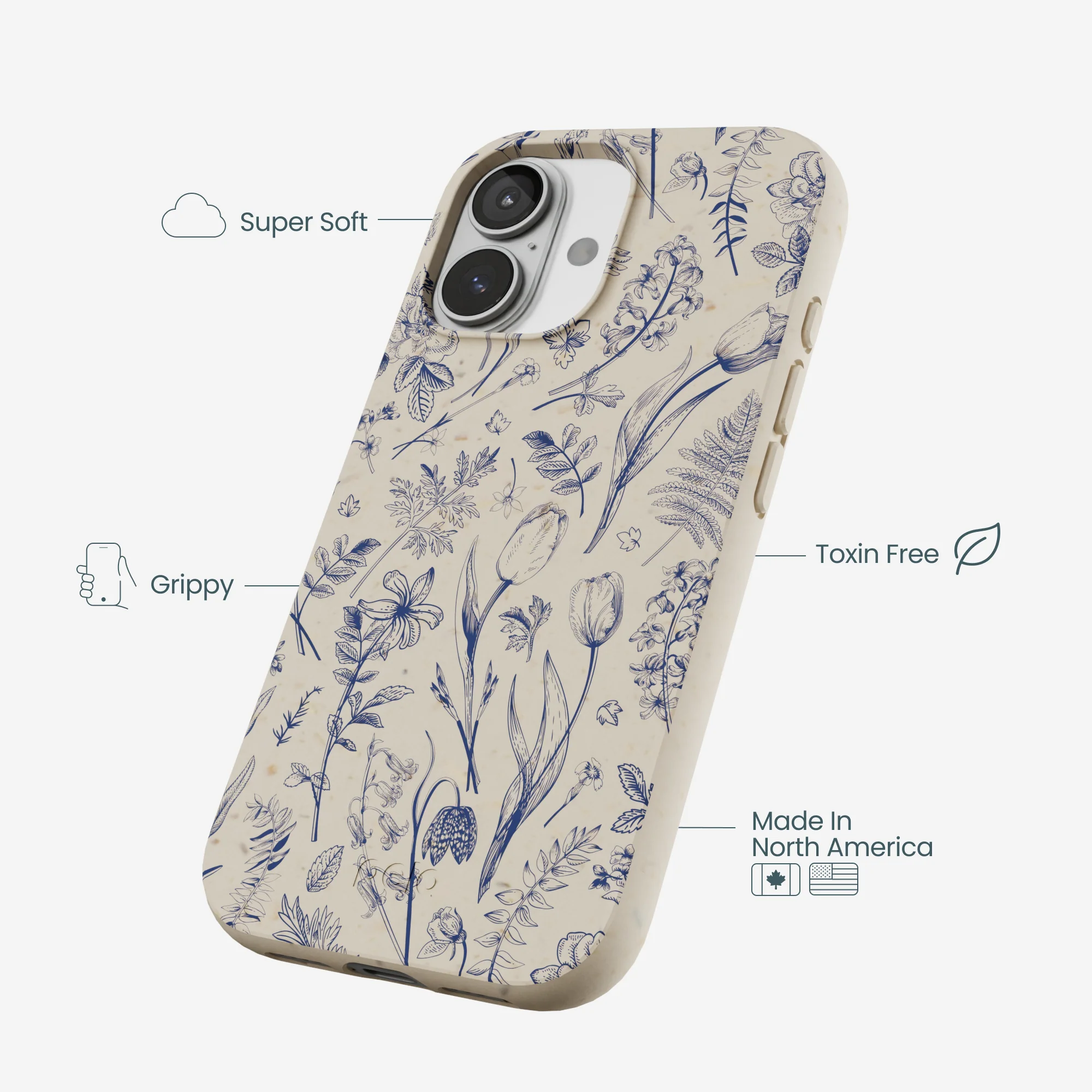 London Fog Indigo Bouquet iPhone 17 Case - Image 4