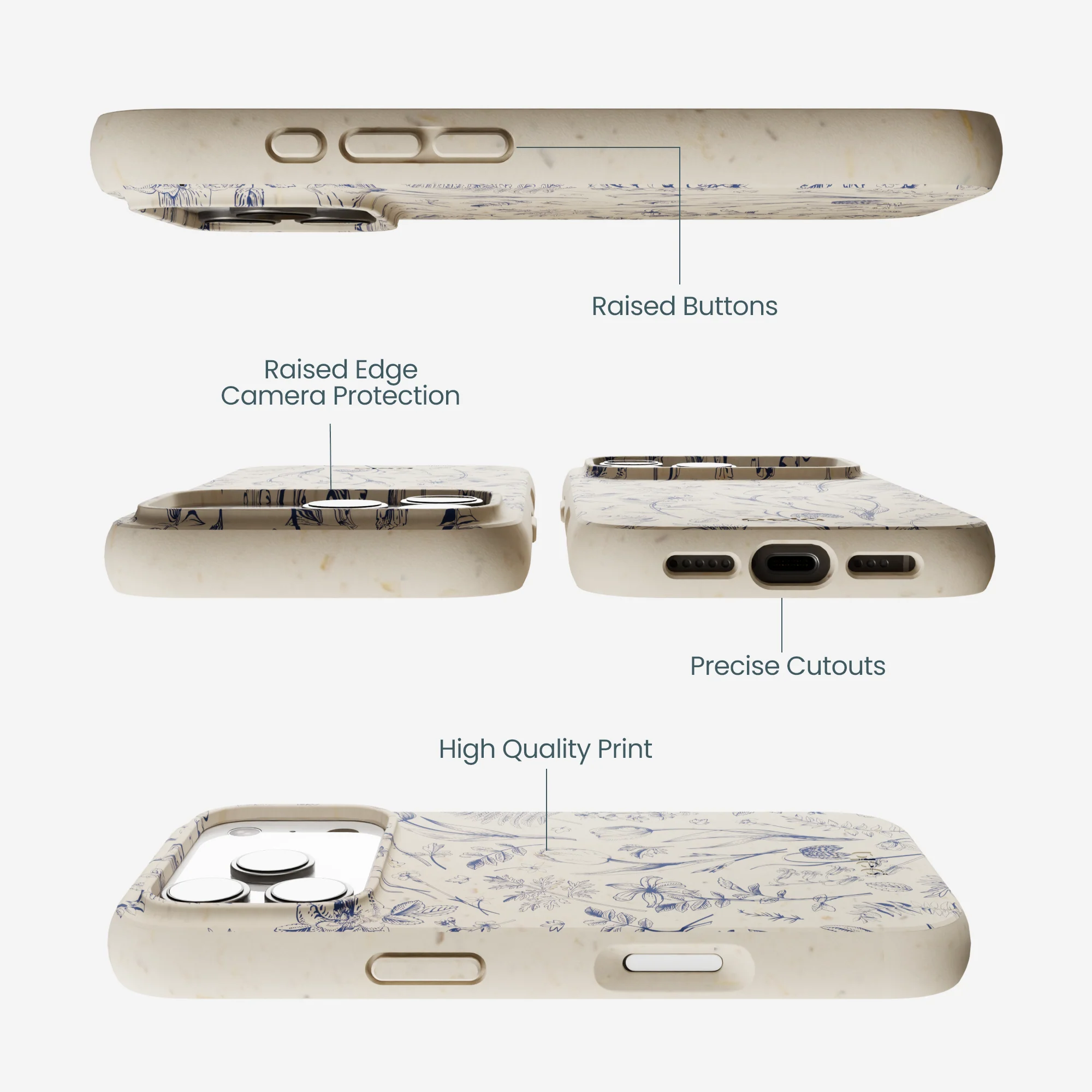 London Fog Indigo Bouquet iPhone 17 Pro Case - Image 3
