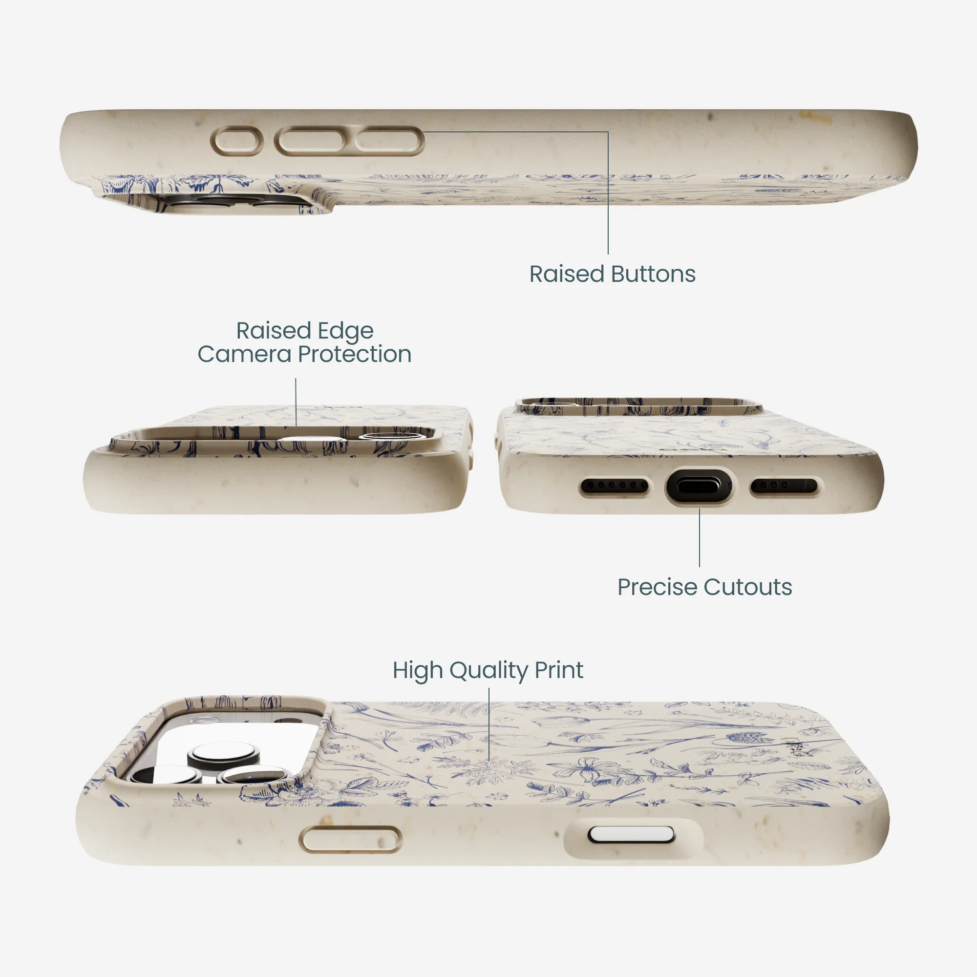 London Fog Indigo Bouquet iPhone 17 Pro Max Case - Image 3
