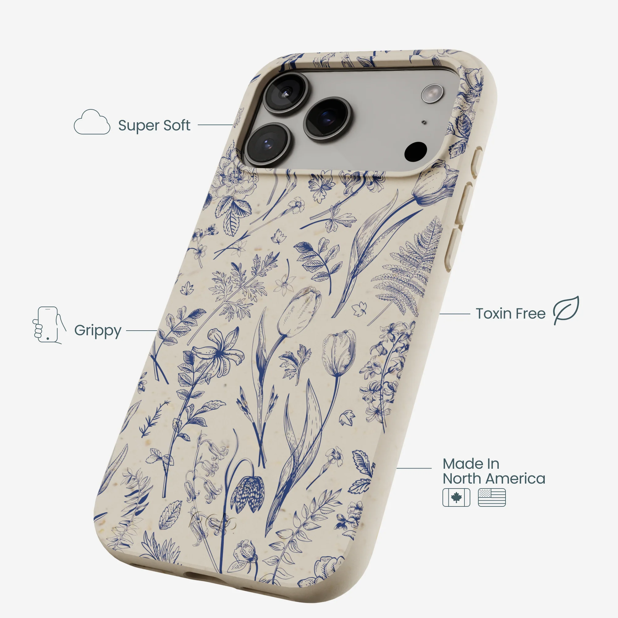London Fog Indigo Bouquet iPhone 17 Pro Max Case - Image 4
