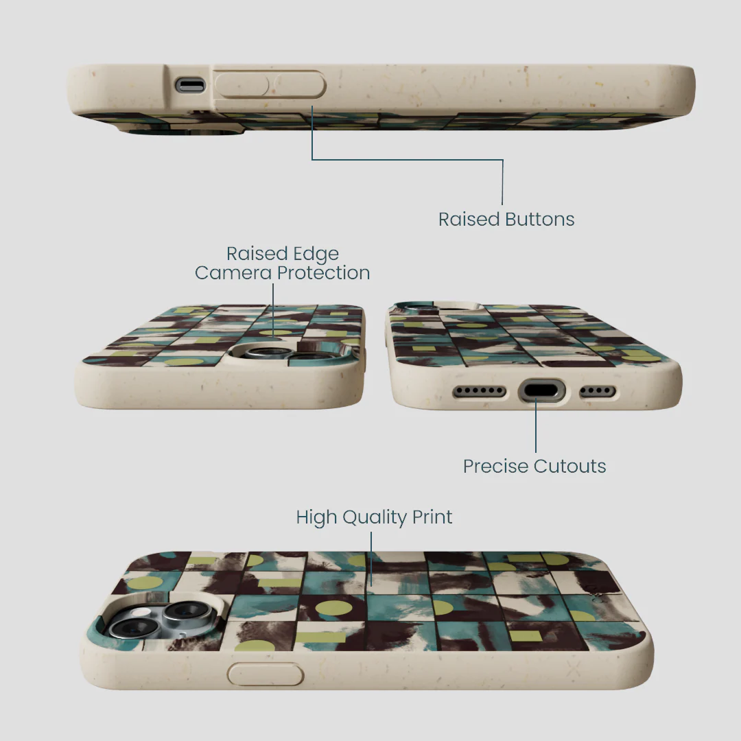 London Fog Mosaic Puzzle iPhone 15 Plus Case - Image 3