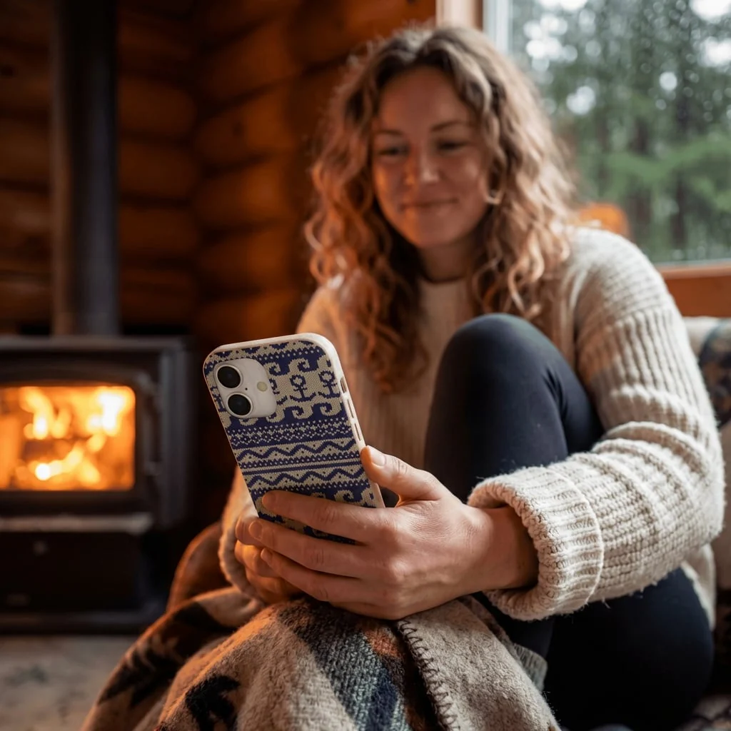 London Fog Ocean Knit iPhone 15 Plus Case - Image 2