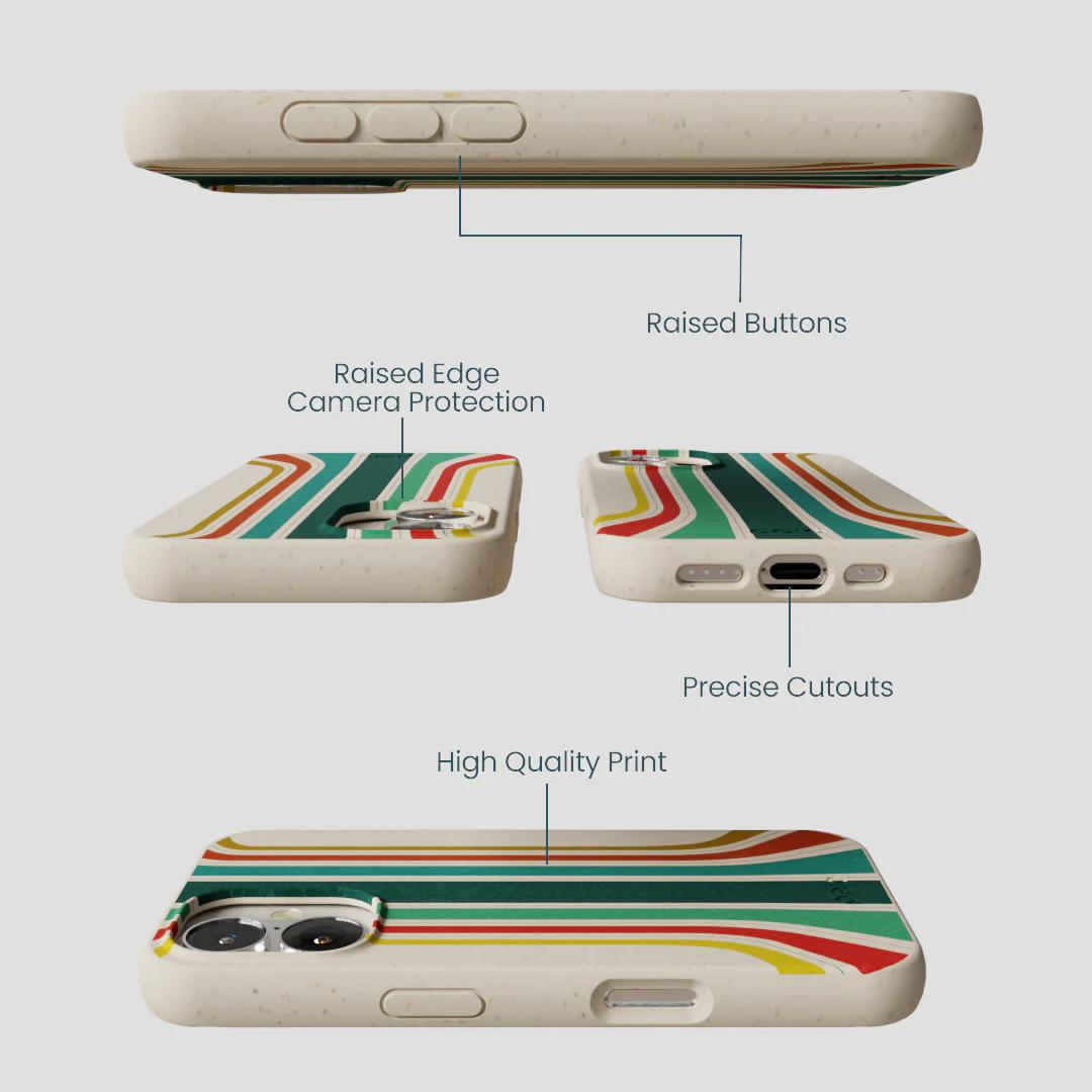 London Fog Retro Lines iPhone 16 Case - Image 3