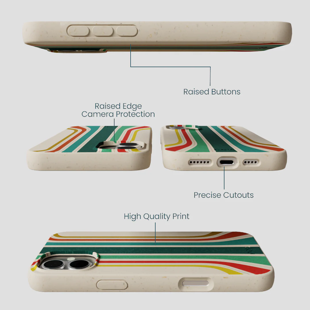London Fog Retro Lines iPhone 16 Plus Case - Image 3